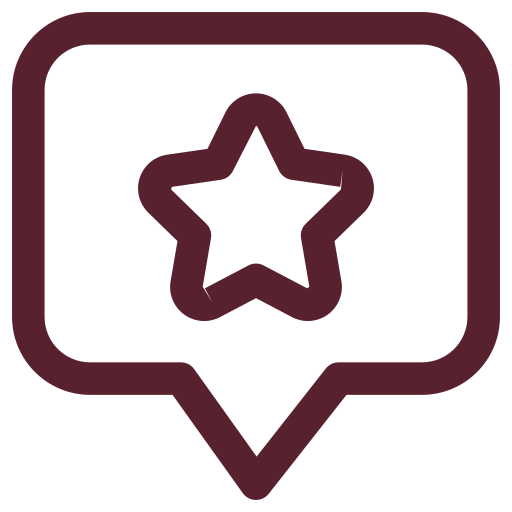 Ikon - snakkeboble med stjerne